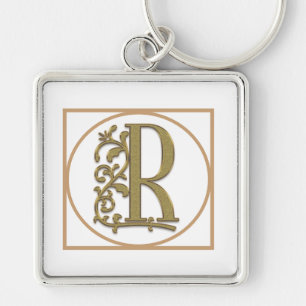 Chaveiro LETTER R MONOGRAM Belo Casamento Novo Presente Dom