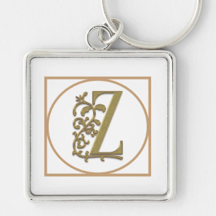 Chaveiro LETTER Z MONOGRAM Belo Casamento Novo Presente Dom