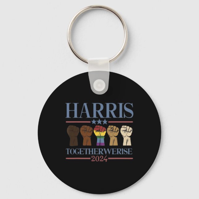 Chaveiro Levantamos - Kamala Harris 2024 Lgbt (Frente)