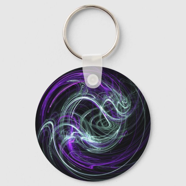 Chaveiro Leve Dentro - Violet & Indigo Swirls (Frente)