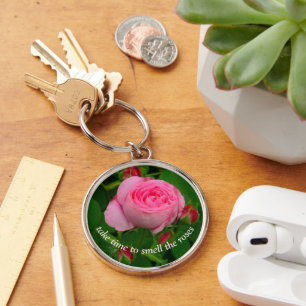 CHAVEIRO "LEVE TEMPO PARA CHEIRAR OS ROSAS", ADORÁVEL PINK