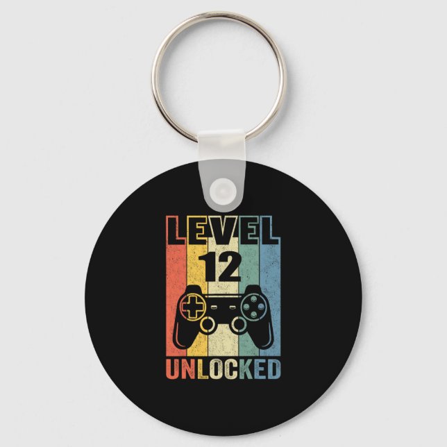 Chaveiro Level 12 Unlocked Shirt Funny Video Gamer 12th Bir (Frente)