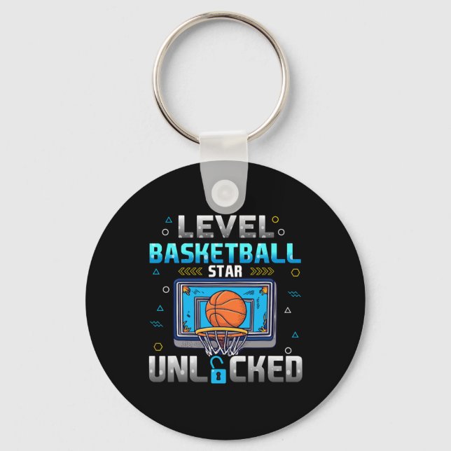 Chaveiro Level Basketball Star Unlocked Boys Men Gamer  (Frente)