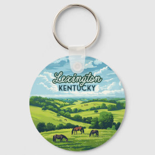 Chaveiro Lexington Kentucky Horses Bluegrass Fazenda Vintag
