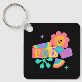 Chaveiro LGBT+orgulho. Ama arco-íris. Amor de girassol.