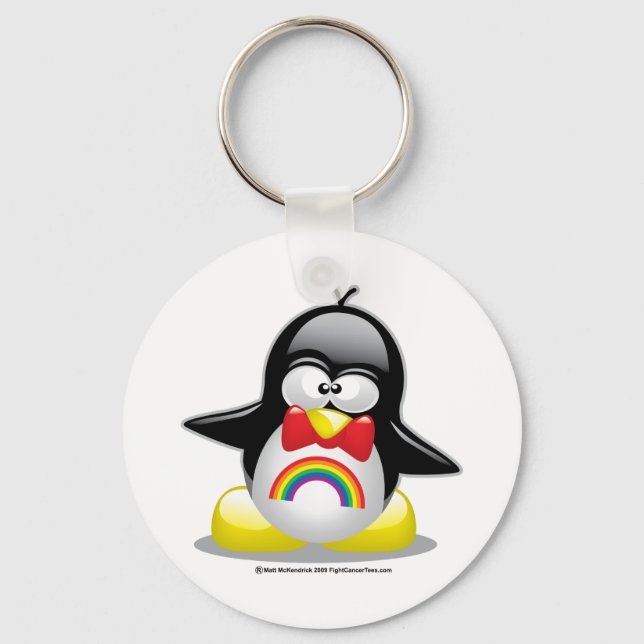 Chaveiro LGBT Rainbow Penguin (Frente)