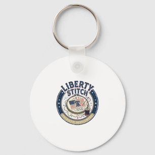 Chaveiro Liberty Stitch Patriótico Bordado Patriótico Neces
