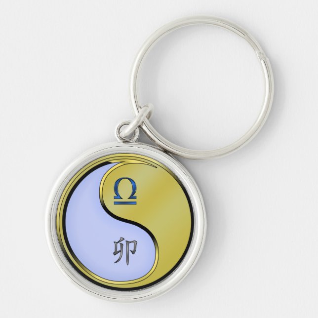 Chaveiro Libra e Coelho Metálico (Frente)