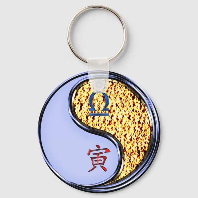 Chaveiro Libra e Tigre de Fogo (Frente)