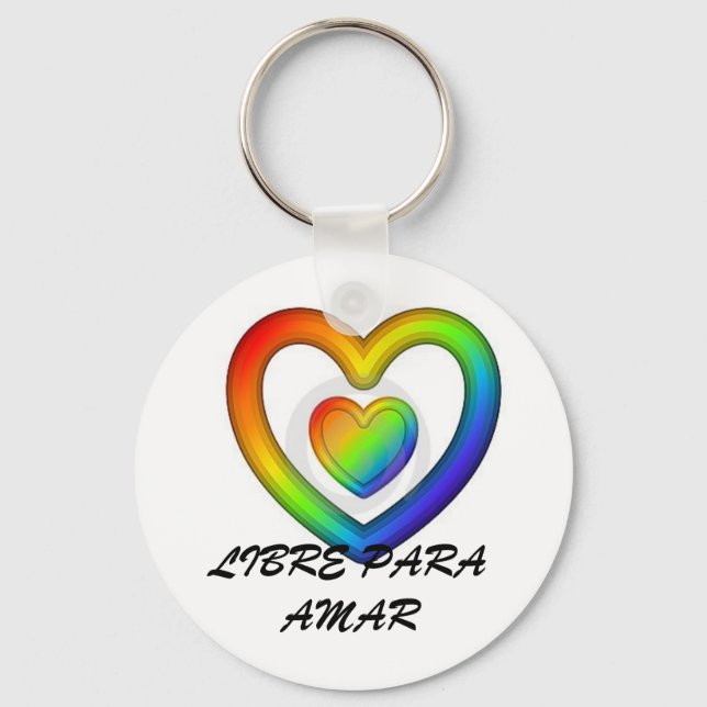 CHAVEIRO LIBRE PARA AMAR-RAINBOW COART (Frente)