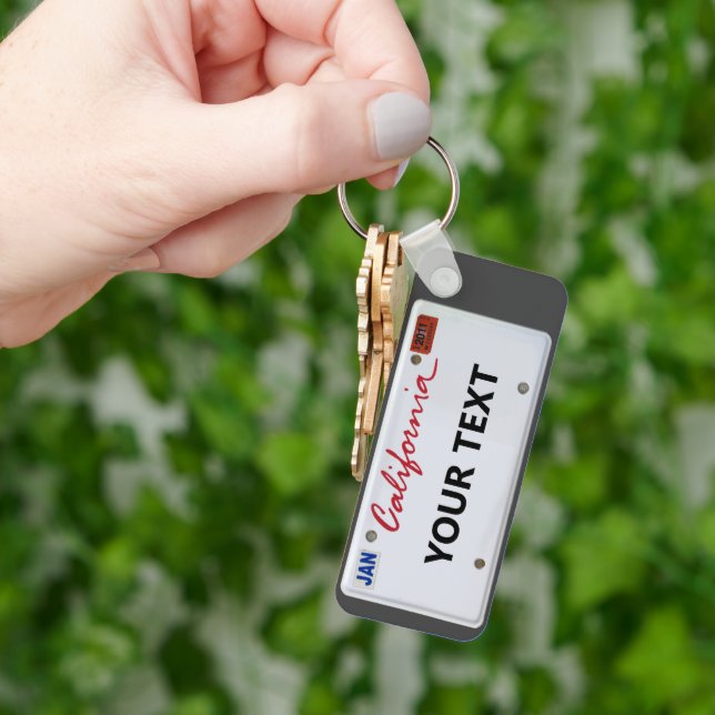 Chaveiro Licença da Califórnia com seu texto (Mão)