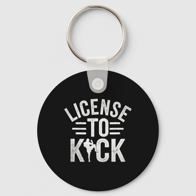 Chaveiro Licença para Chutar Kickboxing Kickbox Kickboxer _ (Frente)