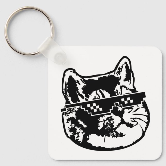 Chaveiro Lidar Com Óculos De Gato (Frente)