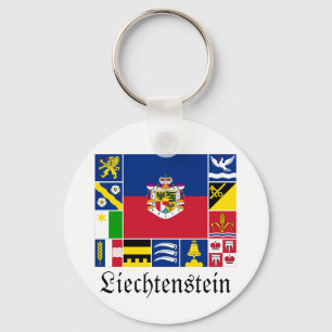Chaveiro Liechtenstein & suas bandeiras de Gemeinde