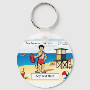 Chaveiro Lifeguard - Cartoon masculino por PrintedPerfectio