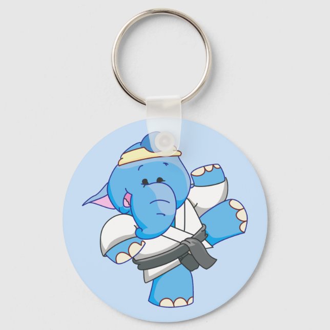 Chaveiro Lil Blue Elephant Karate (Frente)