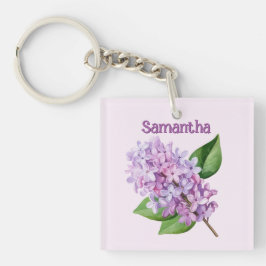 Chaveiro Lilac Branch on Soft Pink Background
