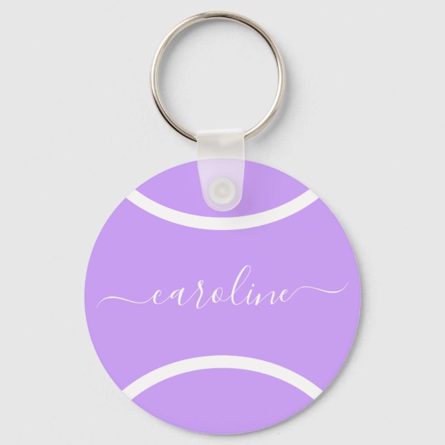 Chaveiro Lilac Tênis Ball Custom Girls Name Sports Gift (Frente)