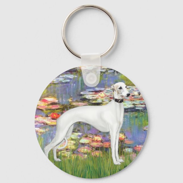Chaveiro Lilies 2 - White Whippet (11b) (Frente)