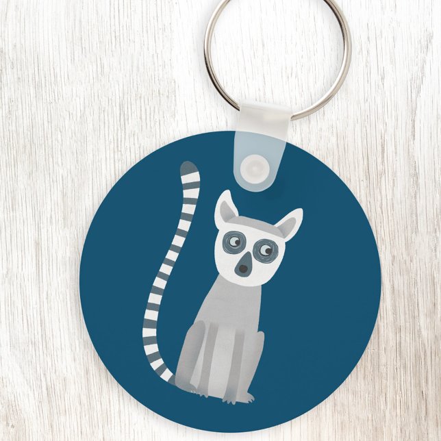 Chaveiro Limão-Alvo (Fun ring tailed lemur keychain for wildlife and animal lovers)