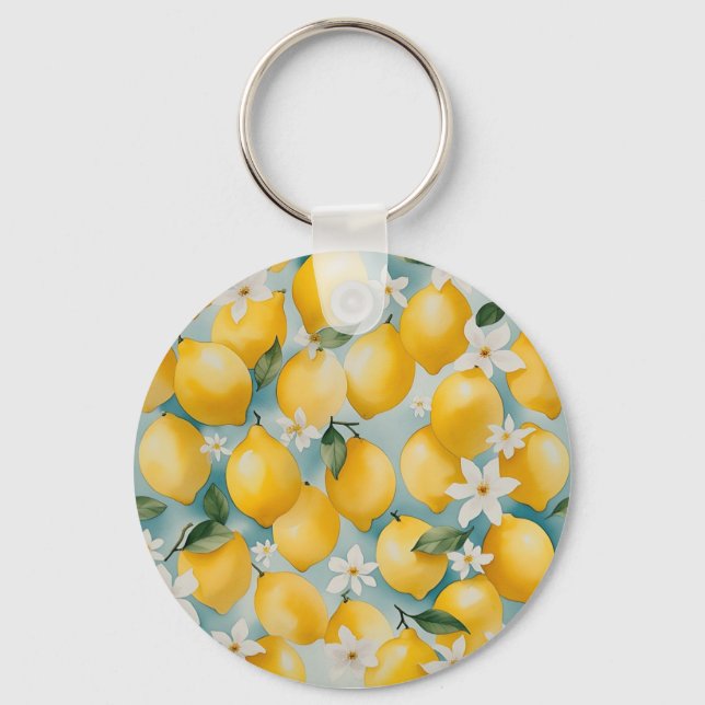 Chaveiro Limão de Aquarela/fruta (Frente)