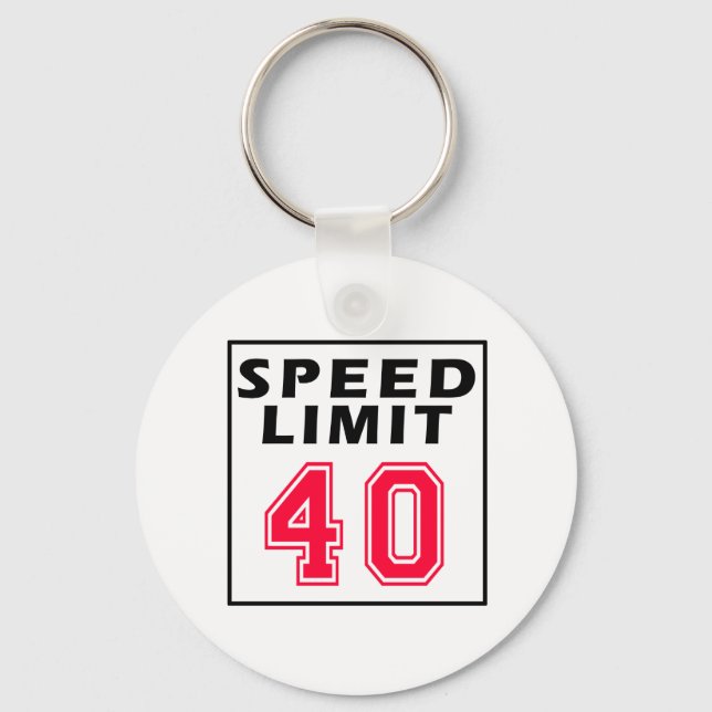 Chaveiro Limite de velocidade de 40 designs de aniversário (Frente)