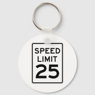 Chaveiro Limite de velocidade sinal de 25 MPH