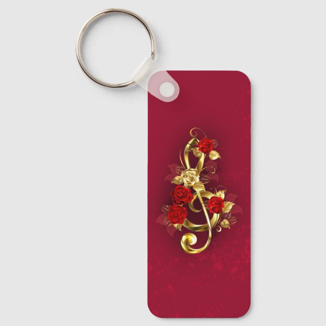 Chaveiro Limpeza de ouro com Flores Rosa (Frente)