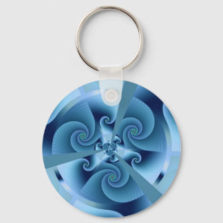 Chaveiro Linda Arte Fractal Espiral Azul