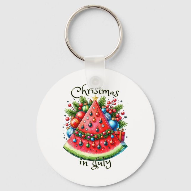 Chaveiro Linda Árvore de Natal de Melancia de Natal de Verã (Frente)