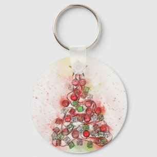 Chaveiro Linda árvore de Natal decorada