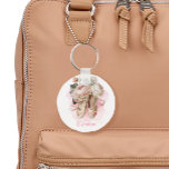 Chaveiro Linda Ballerina Dancer Cor de Água Rosa<br><div class="desc">Perfeito para que as equipes de dança de balés rotulem bolsas e equipamentos ou para favores de bailarina. Estas belas chaveiros dançarinas de balé são bonito e cor-de-rosa! Localizar suprimentos correspondentes na coleção.</div>