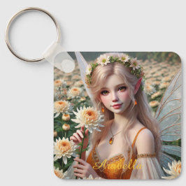 Chaveiro Linda Fada de novembro em Chrysanthemums