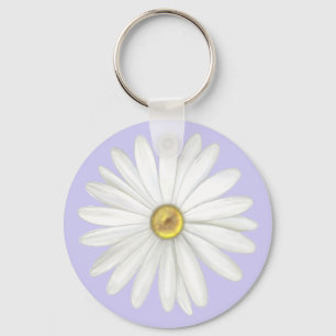 Chaveiro Linda Flor de Margarida em Periwinkle Claro