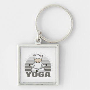 Chaveiro Linda lama engraçada fazendo ioga. poses engraçada