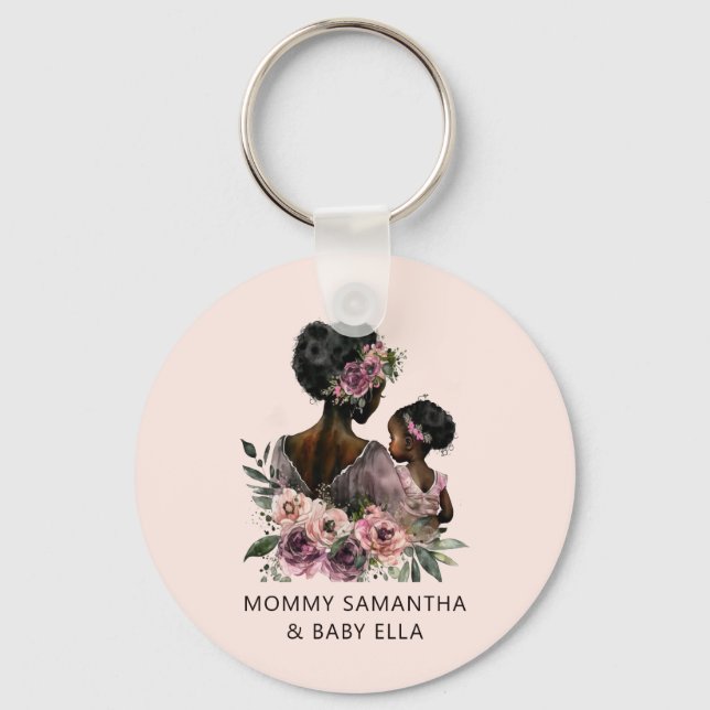Chaveiro Linda mãe negra e filha (8) (Frente)