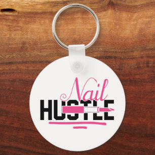 Chaveiro Linda Nail Hustle Girl Rosa