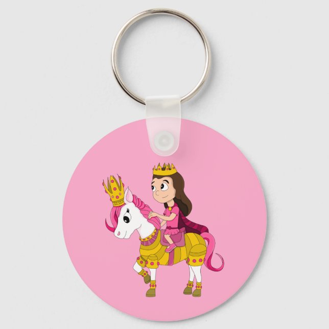 Chaveiro Linda princesa de desenho animado  (Frente)