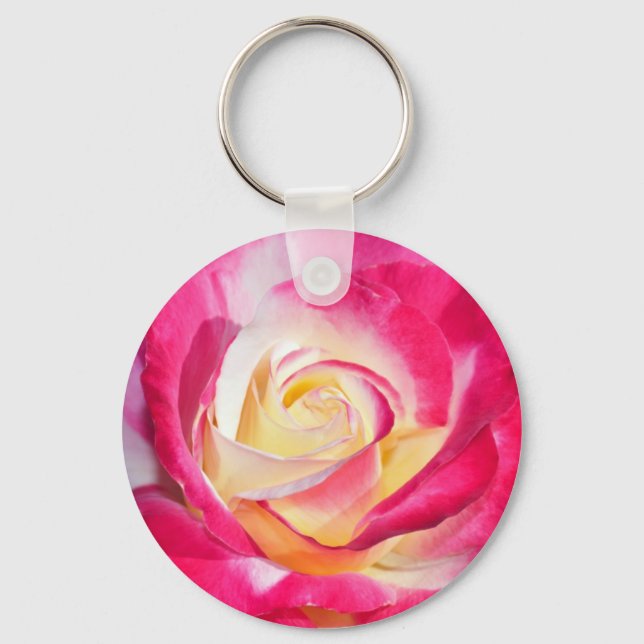 Chaveiro Linda rosa rosa e rosa amarela (Frente)