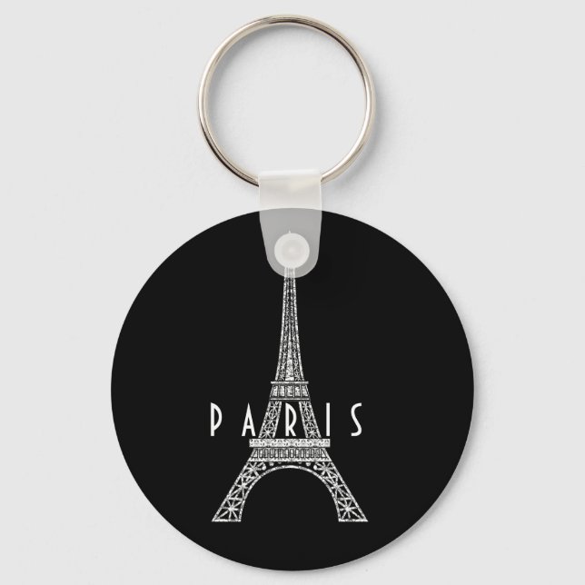 Chaveiro Linda torre Eiffel branca Paris França (Frente)