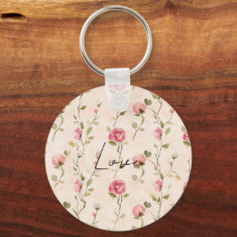 Chaveiro Lindas Rosas Creme Rosa Amor Floral