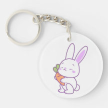 Lindo Acrílico de Coelho Kawaii Pastel Roxo e Ceno