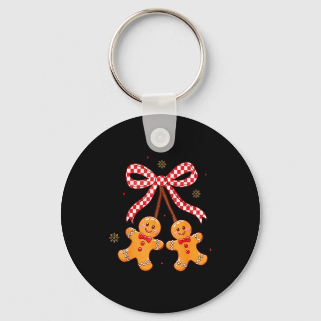 Chaveiro Lindo Arco de Natal Gingerbread Cerejas Coquette X (Frente)