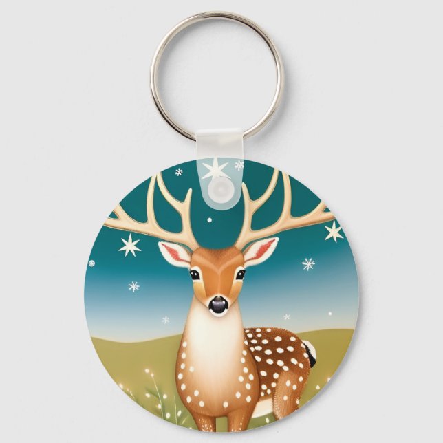 Chaveiro Lindo cervo de Natal (Frente)