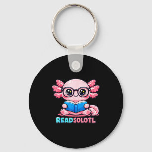 Chaveiro Lindo design de axolotl lendo para todas as idades
