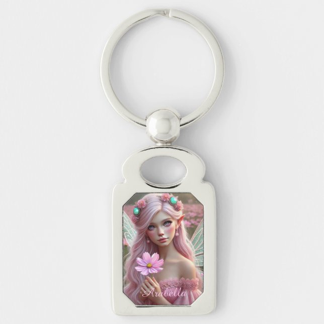 Chaveiro Lindo Fada de Outubro em Cosmos (Frente)