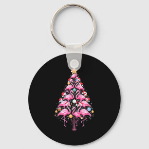 Chaveiro Lindo Flamingo Nk Árvore de Natal Chapéu de Papai