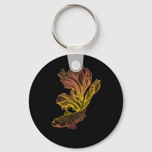 Chaveiro Lindo Gif de Luta de Peixe Betta Siames Halfmoon