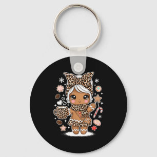 Chaveiro Lindo Leopardo de Pão de Mel Natal Menina Mulheres