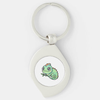 Chaveiro Lindo Porta-Chaves de Metal Camaleão Verde Bebê